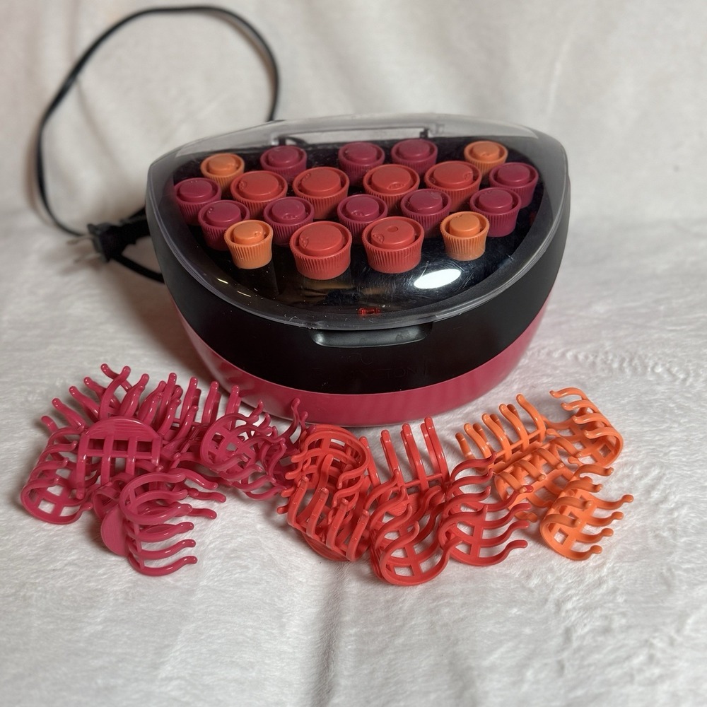 Remington H-5600 Ionic Conditioning Hair Setter 20 Pink & Orange Velvet Rollers